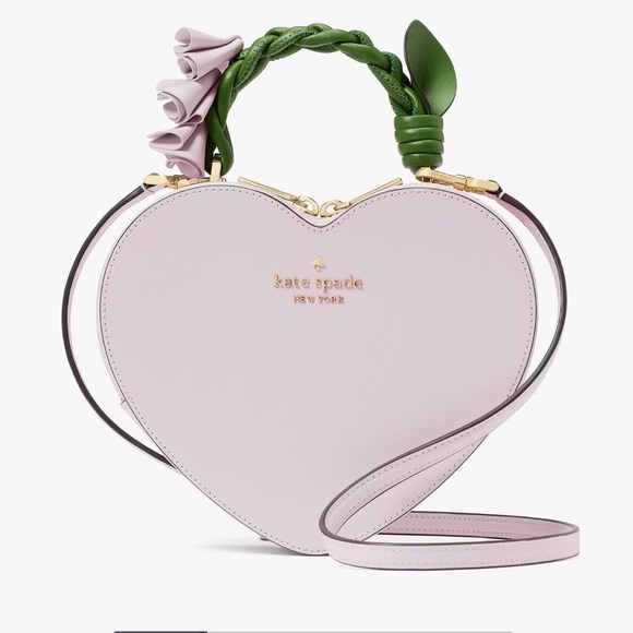 Kate Spade KL038 Love Shack Flora Heart Crossbody In Pale Amethyst NWT Novelty - Picture 1 of 8